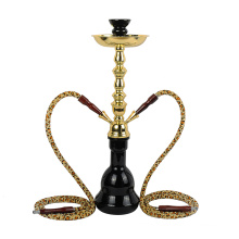 Hot selling 6 colors can choice Iron shisha two tube shisha hose Exquisite Arab large glass bottle hookah